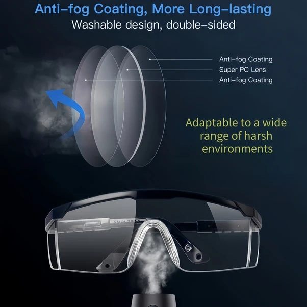 Willowhaven 6 Adet Buğu Önleyici Gri Güvenlik Gözlüğü Ayarlanabilir Şakak Ergonomik Lens