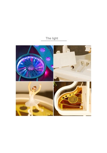 Novahub Klasik Balerin Kız Dansçı Piyano Müzik Kutusu Beyaz, Mekanik Diğer