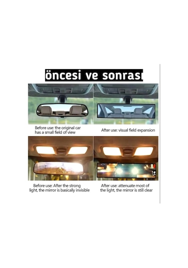Ilave Oto Iç Dikiz Aynası Düz Makaslı Geçmeli 270mm