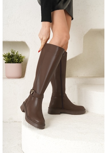 Amira Soğuk Geçirmez Kışlık Kadın Çizme Kahverengi