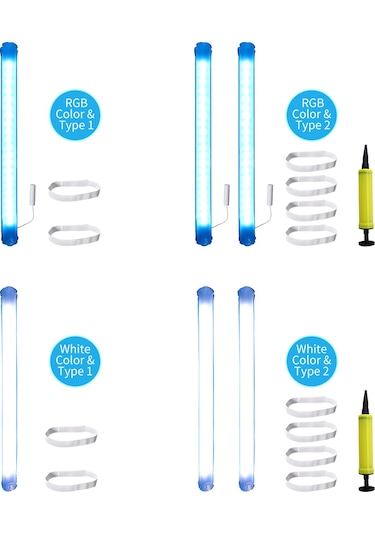 Hfambition Rgb Led Halka Işığı, Çift Katlı, 8-14 Saat Süre, 280 Lumen, Usb Şarjlı, Kamp/tente Uygun, Taşınabilir, Hava İle Doldurulabilir Çok Renkli