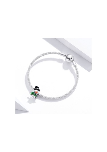 S925 Ayar Gümüş Kardan Adam Boncuk Dıy Bilezik Kolye Aksesuarları Çok Renkli