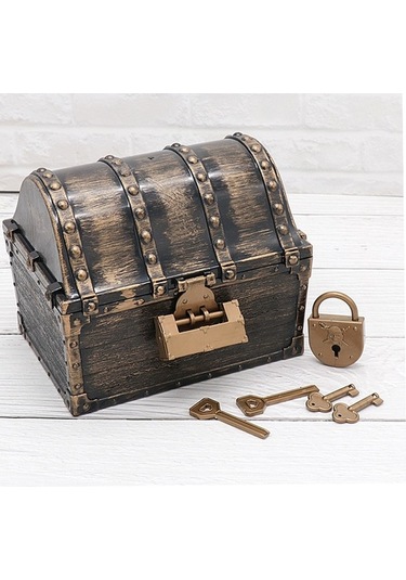 Pazly Sandığı Oyuncak Korsan Homyl Hazine Çocuklar Bronz Antik Cx