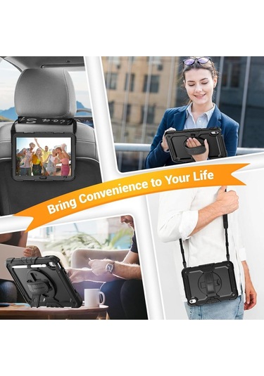 Ipad 11. Nesil A16 2025 Uyumlu Kılıf Stand Askılı Zırh Tank Defender Kapak A3354