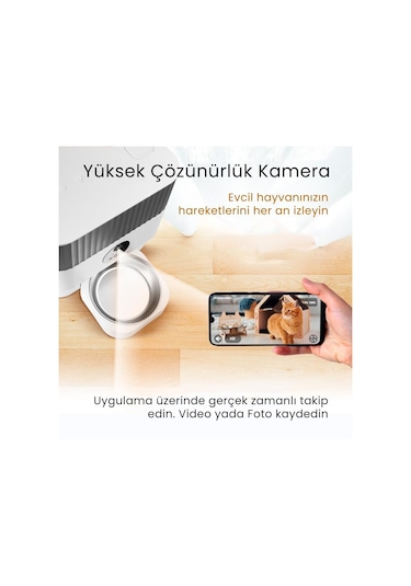 Petfit Catmax Pro 5l Wi-fi Kameralı Akıllı Otomatik Kedi Köpek Mama Kabı Besleme Ünitesi Sesli Komut+çelik Kase+app Kontrol