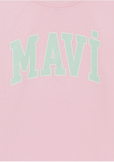 Mavi - Mavi Logo Baskılı Pembe Tişört 7610109-86953 Pembe