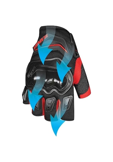 Yazlık Kısa Motosiklet Eldiveni Birinci Kalite Korumalı