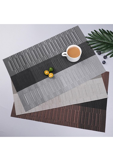 Suntek Magideal 10 Adet Akşam Yemeği Amerikan Servisi Pvc Mat Isıya Gri