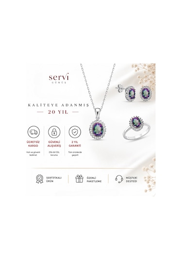 Servi 925 Ayar Gümüş Oval Anturaj Set-31 89030834