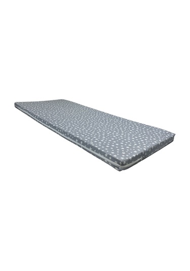 Sünger Yatak 80x180x6 Cm, Yer Yatağı, Balkon Yer Minderi,şantiye,karavan,deprem Yatağı-gri Yıldız