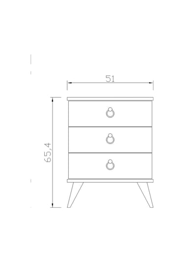 Consept Komidin / Şifonyer 3 Çekmece Gümüş / Yatak Odası / Genç