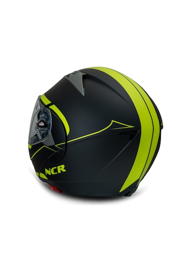 NCR Çene Açılır Kask Mat Siyah - Sarı
