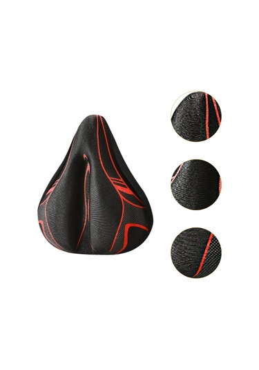 Suntek Bisiklet Sele Minderi Yumuşak Geniş Yol Bisikletleri Siyah Kırmızı