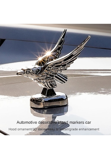 Sones Araba Kaputu Dekorasyonu 3d Yayılmış Kanatlar Uçan Kartal Modifikasyonu Evrensel Araç Amblemi Gümüş