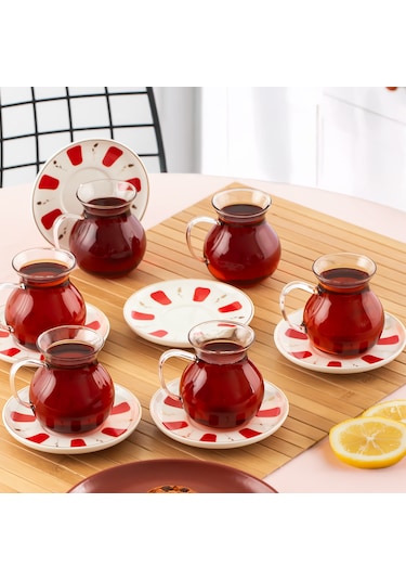 Perotti 17899 Filiz 12 Parça 6 Kişilik Çay Seti Çay Takımı 210 Ml Renkli