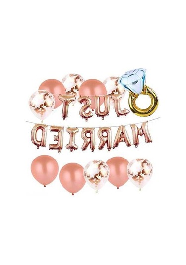 Tongxida 24'lü Altın Pembe Alüminyum Folyo Balon Seti - Düğün Evlilik Etkinlik Dekorasyonu, Yeniden Kullanılabilir