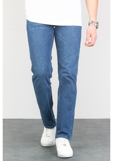 HLT Jeans Erkek Açık Mavi Regular Boru Paça Esnek Likralı Kot Açık Mavi