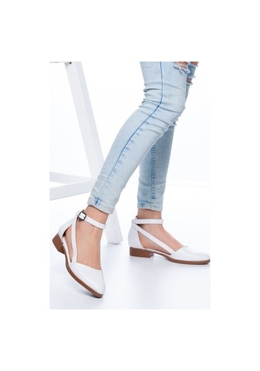 Rayna Kısa Topuk Cilt Ayakkabı Beyaz