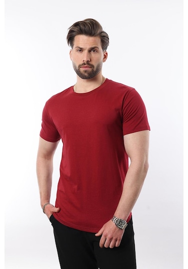 Madmext Bordo Erkek Tişört 4951 Bordo