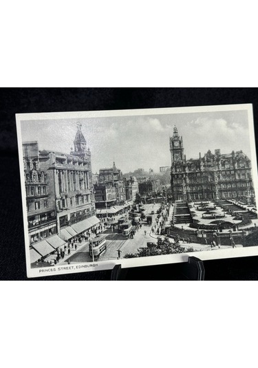 İngiltere Post Card Princes Street Edinburgh 1930-1950'li Yıllarından