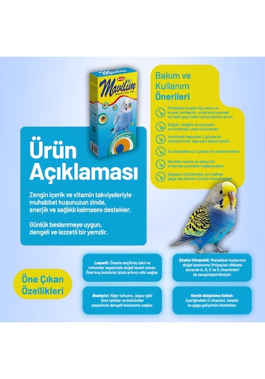 Mavilim Muhabbet Kuşu Yemi - 20 Adet 300 G