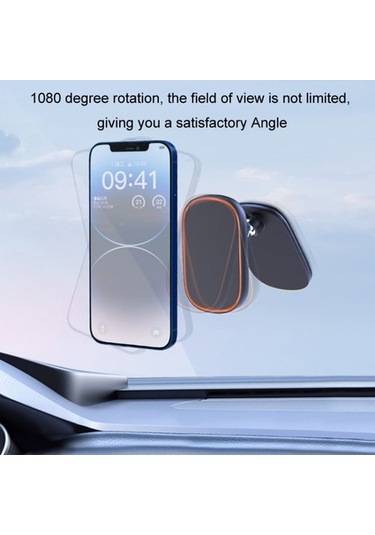 Luckysouk Alüminyum Alaşım + Silikon Manyetik Adsorpsiyon Araç Navigasyon Katlanır Telefon Tutucu Braketi Siyah Yok Havalandırma B1f8u8