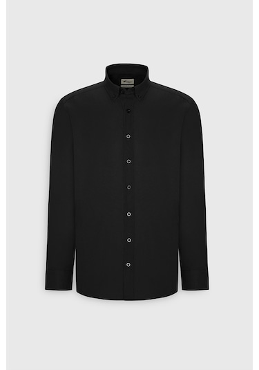 AC&Co / Altınyıldız Classics Erkek SIYAH Tailored Slim Fit Dar Kesim Düğmeli Yaka Oxford Gömlek - Siyah AC&Co / Altınyıldız Classics Erkek SIYAH Tailored Slim Fit Dar Kesim Düğmeli Yaka Oxford Gömlek - Siyah