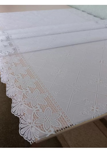 Stylishlook Dantel Ajurlu Pvc Peçete 50x150 Cm 213786549 Beyaz