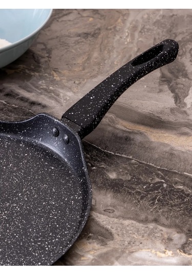 Agness Black Marble 24 Cm Yapışmaz Krep Tavası 327411202 Siyah