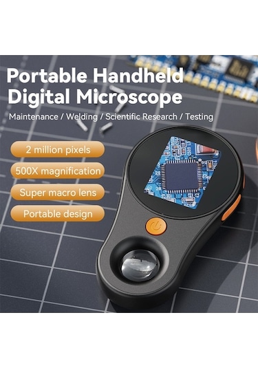 Novahub Siyah/beyaz Renk Seçenekli, 500x Büyütmeli, 2.0 İnç Ips Ekranlı, Type-c Portlu Dijital Büyüteç Siyah Siyah