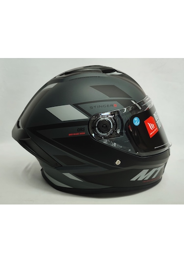 Mt Stinger 2 Zivze C2 V28B Şefaf Vizörlü Kapalı Motosiklet Kaskı Mat Siyah