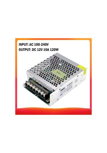 Xiyyadms 12v 10a 120w Ac/dc Güç Adaptörü - Led Şerit, Kamera, Bilgisayar İçin Kompakt Ve Hafif Diğer