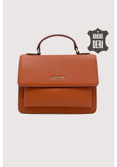 Hakiki Deri Kadın El Çantası Turuncu Smr9022 Turuncu