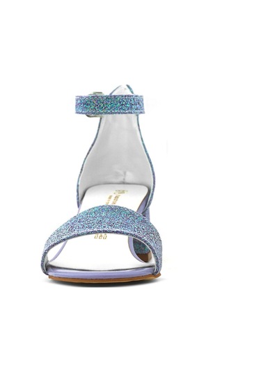 Lilo Simli Mor Tek Bantlı Kız Çocuk Topuklu Abiye Ayakkabı Mor