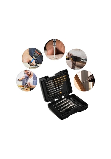 Pazly 20 Adet Ahşap Ve Metal Matkap Ucu Ve Tornavida Seti, Darbeli Sürücü Uçlar, Kullanışlı Ahşap Kutu İle