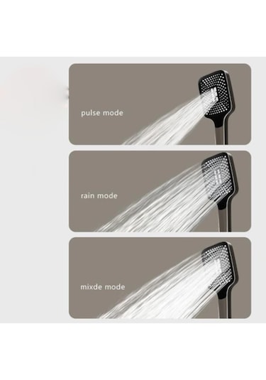 Piyano 5 Fonksiyonlu Kendinden Banyo Bataryalı Robot Duş Seti Şat Siyah