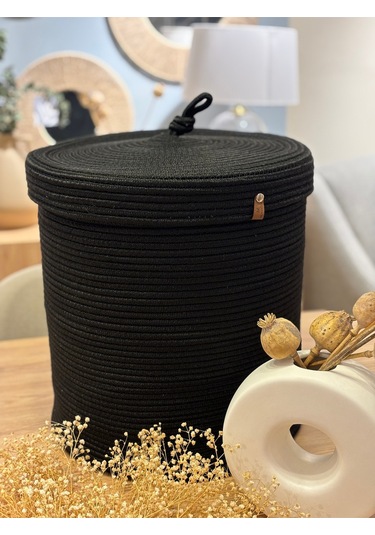 Victor Çok Amaçlı Düzenleyici Kapaklı Sepet,kapaklı Saksılık, Kapaklı Organizer 36x40 - Büyük Boy Siyah