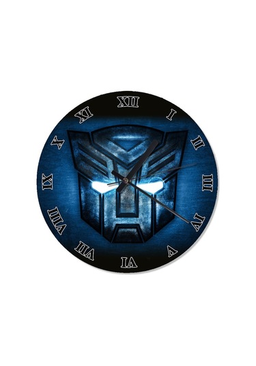 Transformers Logo Desenli Duvar Saati (407732015) Mavi - Siyah
