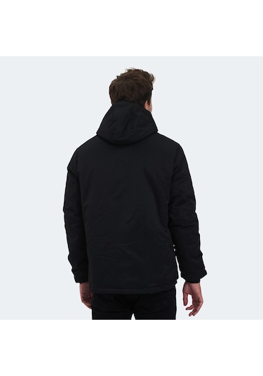 Slazenger HALDOR IN Erkek Kapüşonlu Şişme Siyah Mont & Kaban