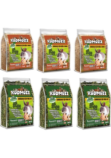 Rodmozz Yonca Kemirgen Otu 250 G + Doğal Altlık Saman 3 x 400 G