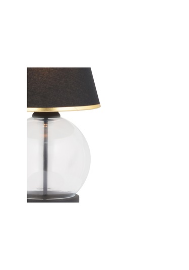 Lampon Siyah Şapkalı Siyah Masa Lambası Modern Tasarım Salon-Yatak Odası Abajur Siyah