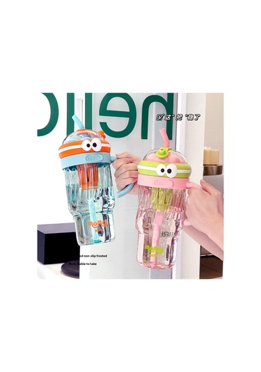 Dianziye Büyük Kapasite 1280ml Buzluklu Plastik Bardak, Çocuk Ve Genç Kadınlar İçin Seyahat İçin, Kartoon Pembe, Sürekli Soğuk İçecekler, Süper Lehimli