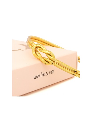 Altın Kaplama İmitasyon Desenli Ajda Aşk Düğümü Bilezik Blz-3115 Altın