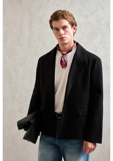 Hyman Erkek Oversize Blazer Ceket Siyah