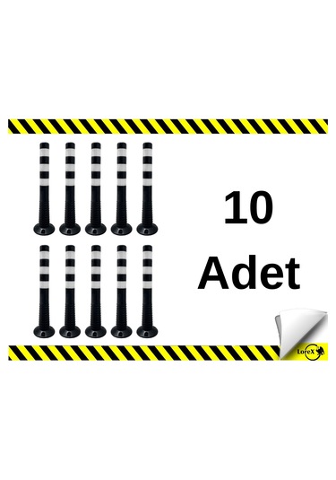 Lorex Siyah Esnek Plastik Otopark Dubası, Reflektifli Delinatör