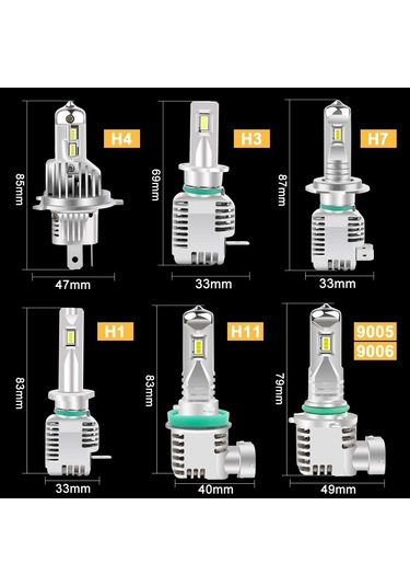 2 Adet H7 Csp Led H4 Kablosuz 50 W 10000lm Canbus Araba Farlar H1 H3 H11 9005 Hb3 9006 Hb4  Hi/lo Işın Moto Farlar Sis Lambası 6000 K Beyaz H11 H8 H9