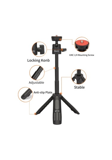 Sones Jmary Mt19 Masaüstü Standı Taşınabilir Mini Selfie Çubuğu Kamera Cep Telefonu Tutucu Tripod