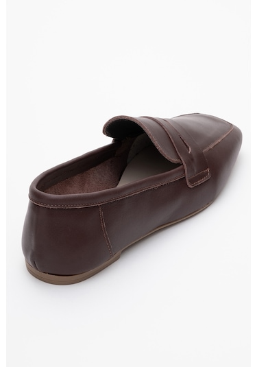 Luvishoes Luvi Shoes Morne Kahverengi Cilt Hakiki Deri Kadın Loafer Ayakkabı Kahverengi Deri