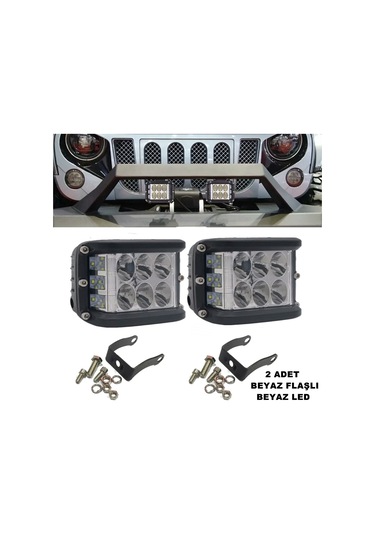 Off Road Led Bar Delici Beyaz Işık - Beyaz Flaşlı 2 Adet Metal N11.1944