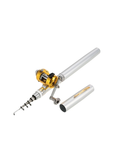 Leezsing Alüminyum Allyumun Ve Fiberglaslı Mini Olta Seti - 20.5cm Kapalı, 99cm Açık Uzunlukta Olta Ve Makara İçeren Taşınabilir Av Gereci Gümüş